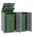 vidaXL Wheelie Bin Storage for 2 Bins Grey 138x79x117 cm Steel