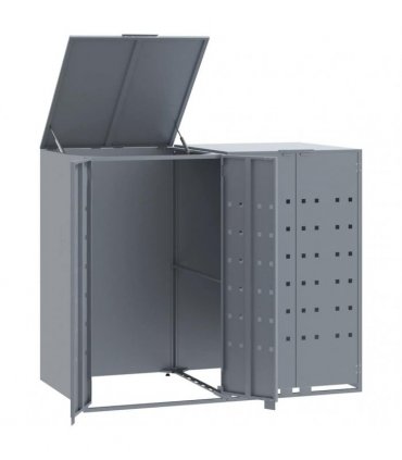 vidaXL Wheelie Bin Storage for 2 Bins Grey 138x79x117 cm Steel