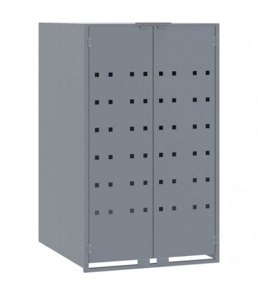 vidaXL Wheelie Bin Storage for 2 Bins Grey 138x79x117 cm Steel