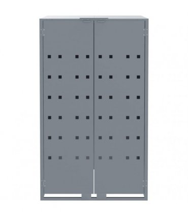 vidaXL Wheelie Bin Storage for 3 Bins Grey 207x79x117 cm Steel