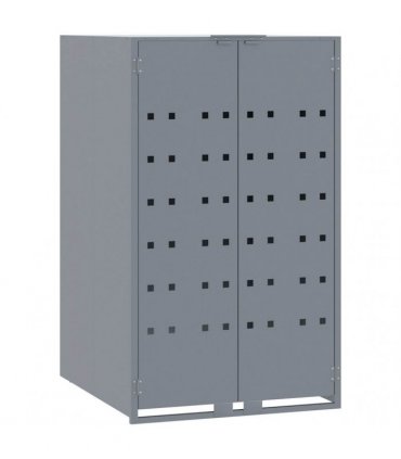 vidaXL Wheelie Bin Storage for 5 Bins Grey 345x79x117 cm Steel