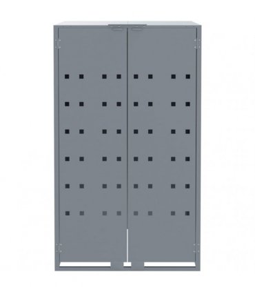 vidaXL Wheelie Bin Storage for 5 Bins Grey 345x79x117 cm Steel