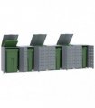 vidaXL Wheelie Bin Storage for 6 Bins Grey 414x79x117 cm Steel