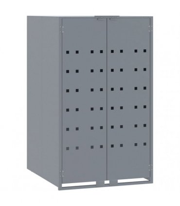vidaXL Wheelie Bin Storage for 6 Bins Grey 414x79x117 cm Steel