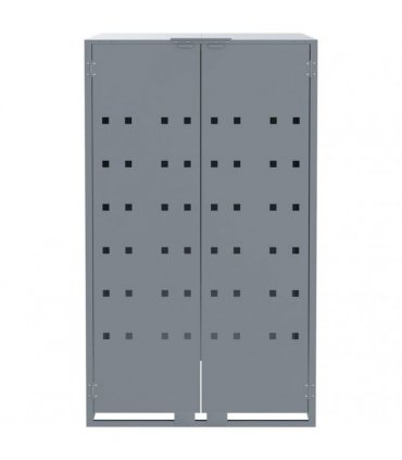 vidaXL Wheelie Bin Storage for 6 Bins Grey 414x79x117 cm Steel