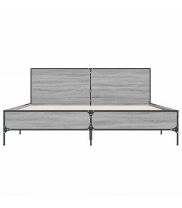 vidaXL Bed Frame without Mattress Grey Sonoma 120x200 cm