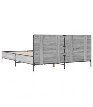 vidaXL Bed Frame without Mattress Grey Sonoma 120x200 cm