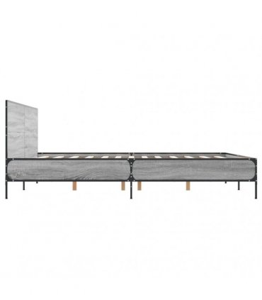 vidaXL Bed Frame without Mattress Grey Sonoma 120x200 cm