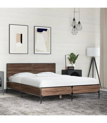 vidaXL Bed Frame without Mattress Brown Oak 120x200 cm