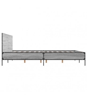 vidaXL Bed Frame without Mattress Grey Sonoma 140x200 cm