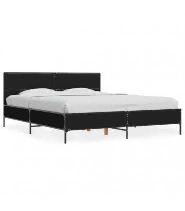vidaXL Bed Frame without Mattress Black 150x200 cm
