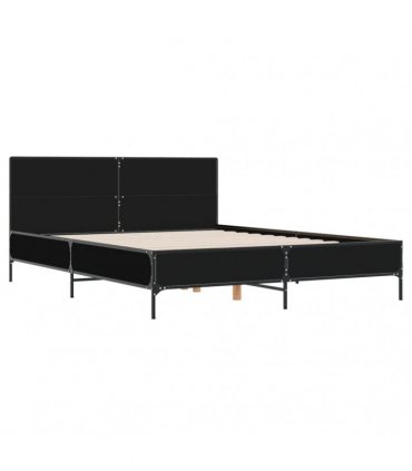 vidaXL Bed Frame without Mattress Black 150x200 cm