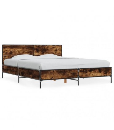 vidaXL Bed Frame without Mattress Smoked Oak 150x200 cm