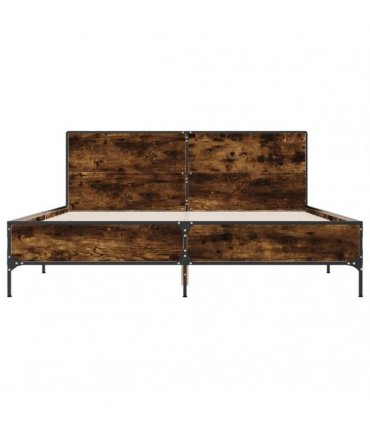 vidaXL Bed Frame without Mattress Smoked Oak 150x200 cm
