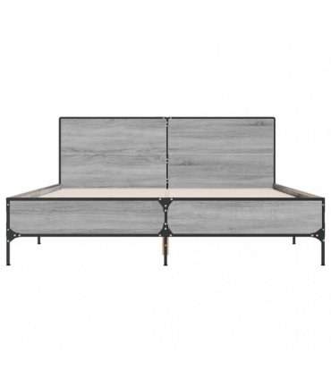vidaXL Bed Frame without Mattress Grey Sonoma 150x200 cm