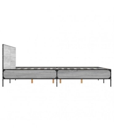 vidaXL Bed Frame without Mattress Grey Sonoma 150x200 cm