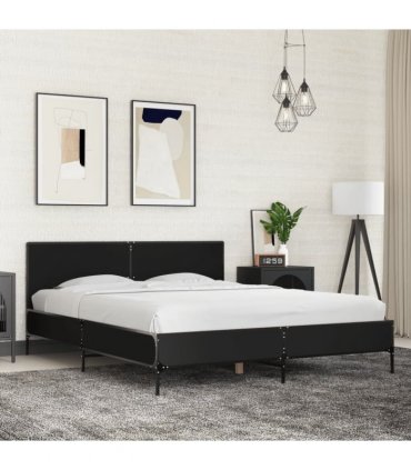 vidaXL Bed Frame without Mattress Black 160x200 cm