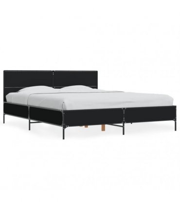 vidaXL Bed Frame without Mattress Black 160x200 cm