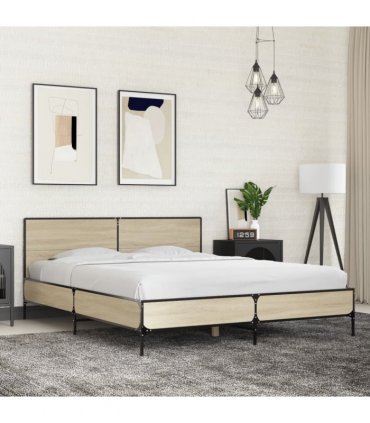 vidaXL Bed Frame without Mattress Sonoma Oak 160x200 cm