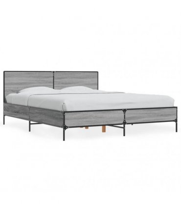 vidaXL Bed Frame without Mattress Grey Sonoma 160x200 cm