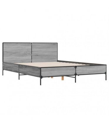 vidaXL Bed Frame without Mattress Grey Sonoma 160x200 cm