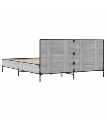 vidaXL Bed Frame without Mattress Grey Sonoma 160x200 cm