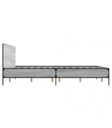vidaXL Bed Frame without Mattress Grey Sonoma 160x200 cm