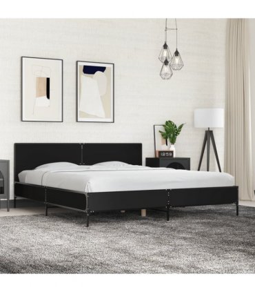 vidaXL Bed Frame without Mattress Black 200x200 cm