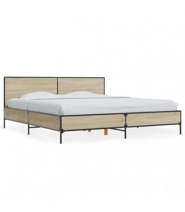 vidaXL Bed Frame without Mattress Sonoma Oak 200x200 cm