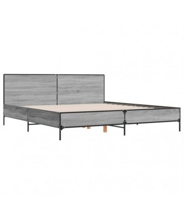 vidaXL Bed Frame without Mattress Grey Sonoma 200x200 cm