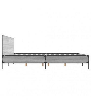 vidaXL Bed Frame without Mattress Grey Sonoma 200x200 cm