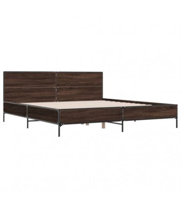 vidaXL Bed Frame without Mattress Brown Oak 200x200 cm