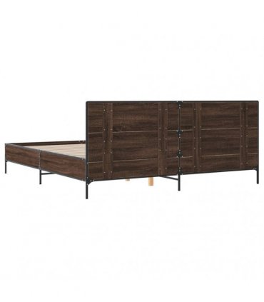 vidaXL Bed Frame without Mattress Brown Oak 200x200 cm