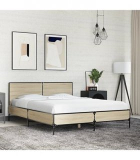 vidaXL Bed Frame without Mattress Sonoma Oak 120x190 cm