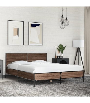 vidaXL Bed Frame without Mattress Brown Oak 120x190 cm