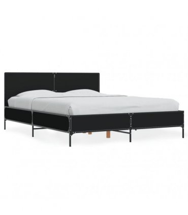 vidaXL Bed Frame without Mattress Black 135x190 cm