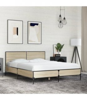 vidaXL Bed Frame without Mattress Sonoma Oak 135x190 cm
