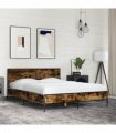 vidaXL Bed Frame without Mattress Smoked Oak 135x190 cm
