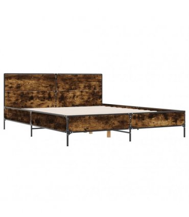 vidaXL Bed Frame without Mattress Smoked Oak 135x190 cm