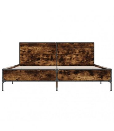 vidaXL Bed Frame without Mattress Smoked Oak 135x190 cm