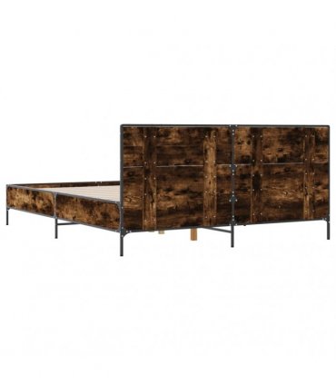 vidaXL Bed Frame without Mattress Smoked Oak 135x190 cm