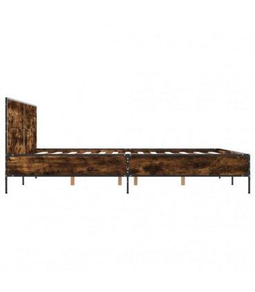 vidaXL Bed Frame without Mattress Smoked Oak 135x190 cm