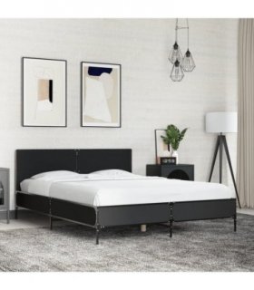 vidaXL Bed Frame without Mattress Black 140x190 cm