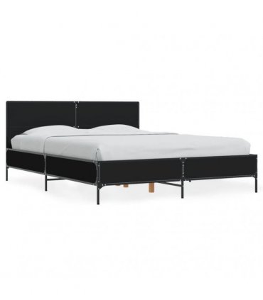 vidaXL Bed Frame without Mattress Black 140x190 cm