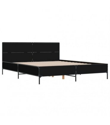 vidaXL Bed Frame without Mattress Black 140x190 cm