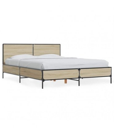 vidaXL Bed Frame without Mattress Sonoma Oak 140x190 cm