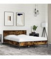 vidaXL Bed Frame without Mattress Smoked Oak 140x190 cm