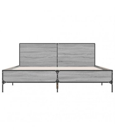 vidaXL Bed Frame without Mattress Grey Sonoma 140x190 cm