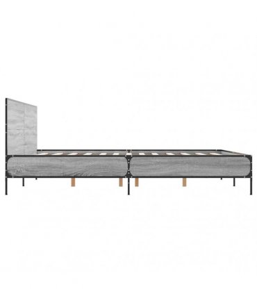 vidaXL Bed Frame without Mattress Grey Sonoma 140x190 cm