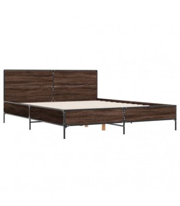 vidaXL Bed Frame without Mattress Brown Oak 140x190 cm